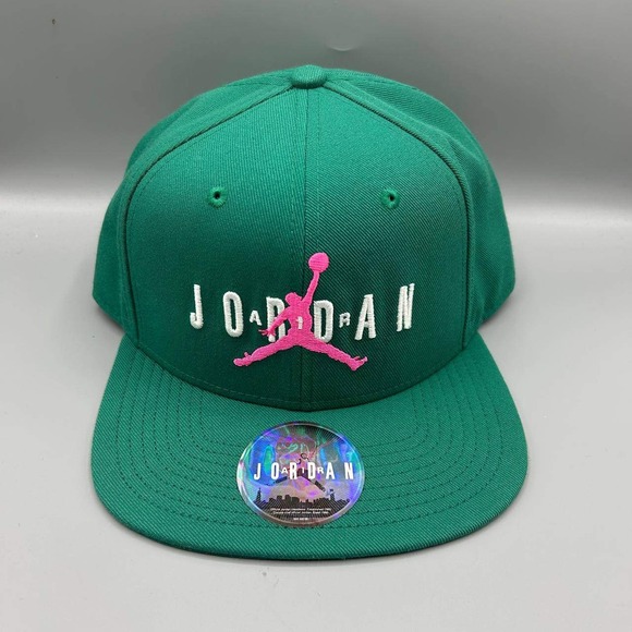 Air Jordan Hat Men Green Pink Embroidered Jumpman Snap Back Cap